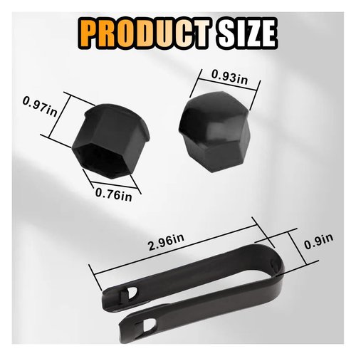 JOYCOURT 20PCS Universal Car Wheel Nut Caps, 19mm Hexagonal Plastic Lug Nut Covers Car Wheel Hub Screw Exterior Decoration Auto Bolt Caps with Removal Tool, Protection Cap Replacement for Cars