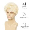 Salaibs Mens Blonde Short Wigs Natural Fluffy Synthetic Daily Party Hair Wig for Male Guy