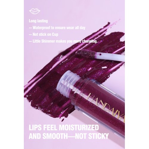 Easilydays Glitter Liquid Lip Gloss, Shimmer Matte Lip Gloss, Diamond Shiny Waterproof Lipstick, Sparkly Glossy Glitter for Lips, Eyes, Cheeks, Lip Tint Glitter Glaze Lip Gloss for Girls (#01)