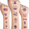 8Sheets 4th of July Decorations Temporary Tattoos Patriotic Independence Day Fake Tattoos American Flag Patriotic Design Tattoos Stickers Waterproof Tattoos Party Supplies for Kids Adult Memorial Day