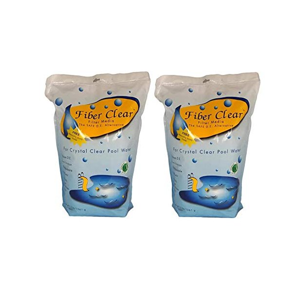Fiber Clear 9 oz 2 Pack 4009DC Cellulose Filter Media D.E. Alternative for Swimming Pools