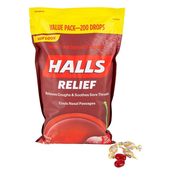 Halls Mentho-Lyptus Cough Suppressant - 200 Cherry Drops