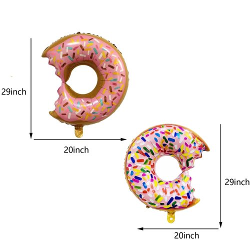 7Pcs Ice Cream Balloons and Donut Foil Balloon Set Doughnut Mylar Balloons for Ice Cream Summer Hawaii Luau Birthday Baby Shower Party Decorations Supplies