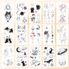 VIWIEU Small Space and Animal Temporary Tattoos for Kids Boys and Girls 15 Pack, Cool Fake Body Arm Decor Gift for Christmas&Holiday - Moon, Star, Planets, Wolf, Cat, Rabbit, Whale, Snake Styles