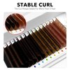 Colored Lash Extensions, 16 Rows Cashmere lash extensions, 0.07 C Curl Lash Extensions, 15mm Classic Lash Extensions, Single Lash Extensions for Professional(Brown Gradient 0.07C-15mm)