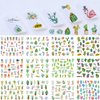 Cactus Nail Stickers Spring Water Transfer Nail Art Stickers Decal Flower Nail Decals for Acrylic Nail Green Cactus Flower Leaf Nail Design Nail Decoration for Women Girls Nail Supplies 12pcs