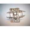 Silver metal flower crystal hair claw clip bridal clip