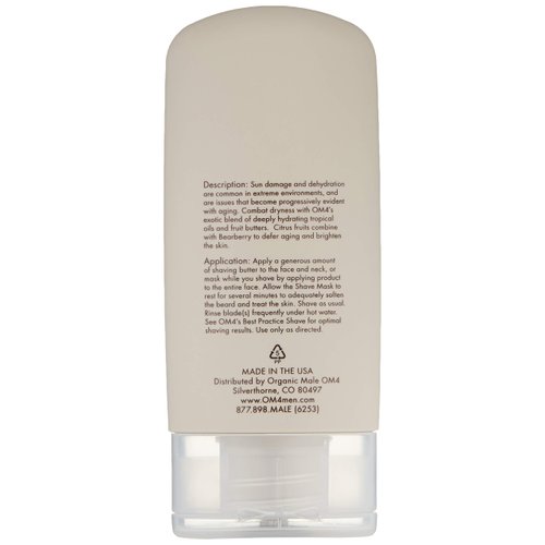 Organic Male OM4 Dry Shave Mask: Advanced Age-Intercepting Hydration Butter, Shave Cream and Mask in-1 to help increase hydration and improve moisture for dry skin types