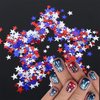 12 Grids Independence Day Glitter Nail Sequins 4th of July Star Glitter Red Blue Silver Holographic Five-Pointed Star Nail Glitter for Nail Glitter Flakes for Women Acrylic Nail Decoration Accessories