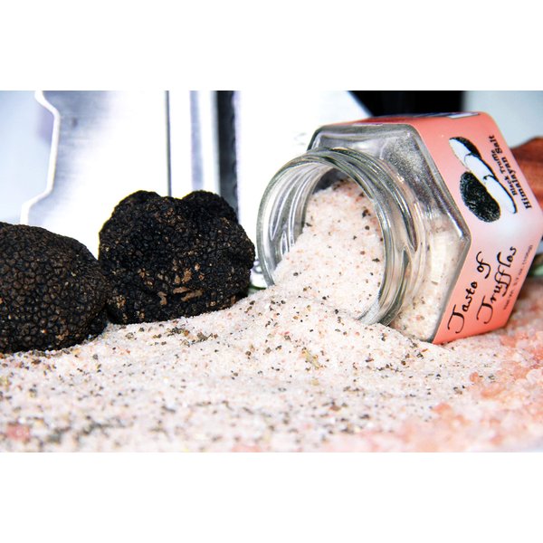 Black Truffle Himalayan Pink Salt, Burgundy Black European Truffles (Tuber Uncinatum) Gourmet Food Condiments VEGAN & Vegetarians Friendly, 3.7 oz (105g)