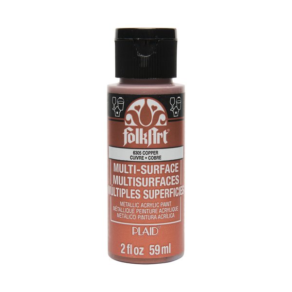 FolkArt Multi-Surface Metallic Paint in Assorted Colors (2 oz), Metallic Copper