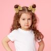 Love Fairy 3-Inch Glitter Bow Hairpin - Sparkling Sequin Bow Tie Hair Clip for Girls,Teens, and Women (Gold)