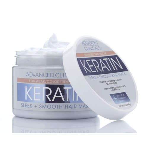 Advanced Clinicals Keratin Hair Mask Treatment For Color Treated Hair, Detoxifying Keratin Conditioner To Strengthen Broken, Color-Treated Hair, Fortifying Hair Repair Mask W/Shea Butter, 12 Fl Oz