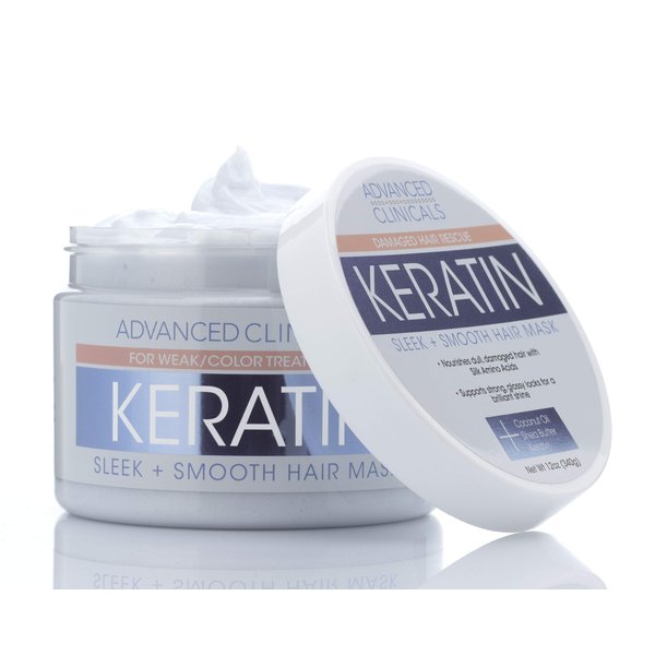 Advanced Clinicals Keratin Hair Mask Treatment For Color Treated Hair, Detoxifying Keratin Conditioner To Strengthen Broken, Color-Treated Hair, Fortifying Hair Repair Mask W/Shea Butter, 12 Fl Oz