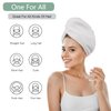 Microfiber Hair Drying Towel - 2Packs Waffle Long Hair Head Turban Wraps Terry Cloth Fast Absorbent Dry Anti Frizz Twist Plopping Curly Shower Turban for Women Wet Hair (White)