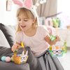 Naler 10 Pieces Mini Paper Easter Baskets DIY Bunny Baskets Gift Candy Treat Boxes with Handle for Easter Egg Hunt Party Supplies Easter Decorations