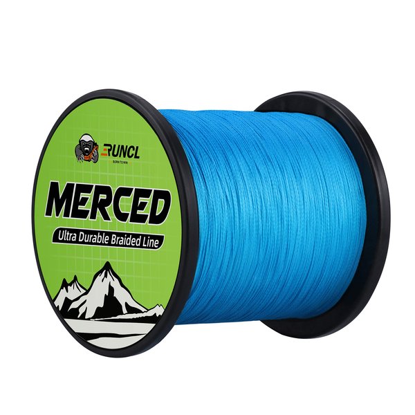 RUNCL Braided Fishing Line Merced, 8 Strands Braided Line - Proprietary Weaving Tech, Thin-Coating Tech, Stronger, Smoother - Fishing Line for Freshwater Saltwater (Blue, 80LB(36.3kgs), 300yds)