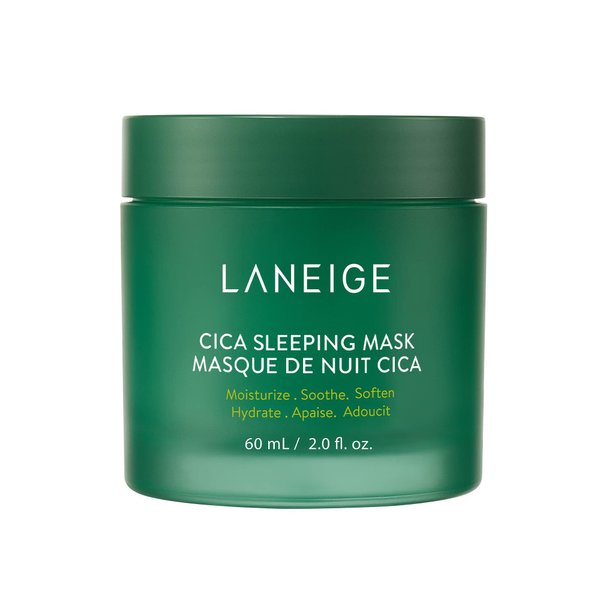 LANEIGE Cica Sleeping Mask: Korean Overnight Mask, Hypoallergenic, Fermented Forest Yeast Extract, Madecassosides, Soothe Stressed Skin, Barrier-Boosting, Dryness, Redness