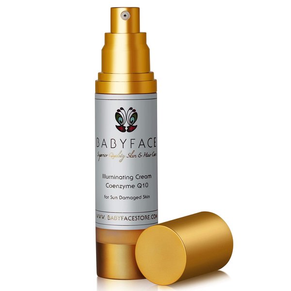 Babyface Co-Q10 ILLUMINATING CREAM Coenzyme Q-10 + Vitamin C, EGF & Matrixyl 3000 - Sun Damage Repair, Aging Skin, 1.8 oz.