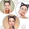 Black Cat Ears Headband Hairband, Cute Animal Ears Headband, Soft Plush Cat Ear Headwear Hair Hoop for Halloween Cosplay Cat Costume Make Up Washing Face