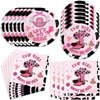 40Pcs Cow Girl Party Supplies 20 Plates + 20 Napkin Cow Girl Birthday Party Decorations (Cow Girl) Plates