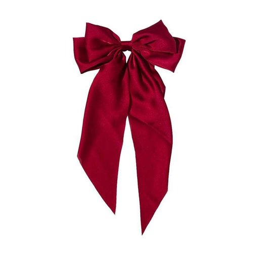 Red Ribbon Hairclip Vintage Satin Bow Bowknot Hairpin Women Hair Clip Hair Accessories for Women Beauty and Personal Care