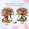 Cherry Blossom Bonsia Tree Building Set for Adult, Micro Cherry Treehouse Building Blocks for Kids, Mini Flowers House Building Bricks Toys for Ages of 14+ (2138PCS)