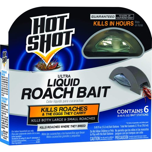 Hot Shot Liquid Roach Bait, Roach Killer, 1 Pack, 6-Count