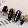 6 Grid/Box Mini Metal Rivet Punk Nail Charms - Gold and Silver Cone Nail Art Studs for Acrylic Nails, Nail Jewels, and DIY Crafts, Alloy Spike Studs Nail Supplies for Women Girls