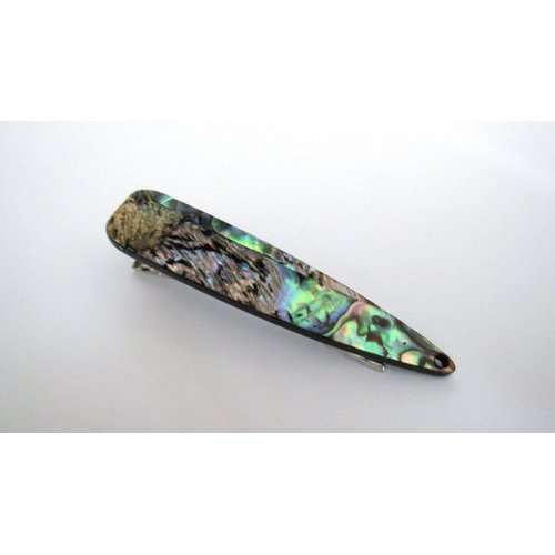 Generic Abalone shell effect multi-color marbled alligator hair clip