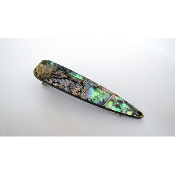 Generic Abalone shell effect multi-color marbled alligator hair clip