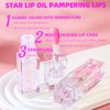 Bossup Color Changing Lip Oil,Warm Change Moisturizing Lip Gloss,Magic Big Brush Color Changing Lip Oil,Moisturized & sparkling,Long Lasting Nourishing Lip Glow Oil Non-sticky Primer Lip Tint (01+02)