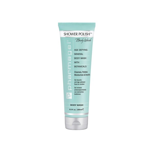 Pharmagel Shower Polish Cleanser | Natural Moisturizing and Exfoliating Body Wash | Suitable for all Skin Types - 8.5 fl oz