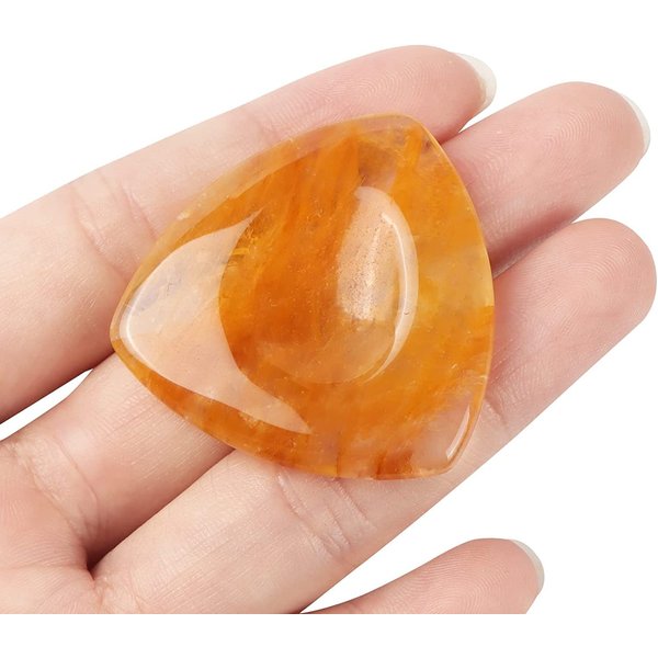 Artistone Citrine Crystal Thumb Worry Stone Chakra Healing Crystals Palm Stones for Anxiety Stress Relief Meditation Massage, Triangular Shaped