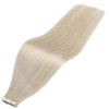 Sunny Tape in Hair Extensions Blonde Human Hair Tape in Extensions Colorful Platinum Blonde Human Hair Extensions Tape ins Platinum Blonde Long Hair 50g 20pcs 24inch