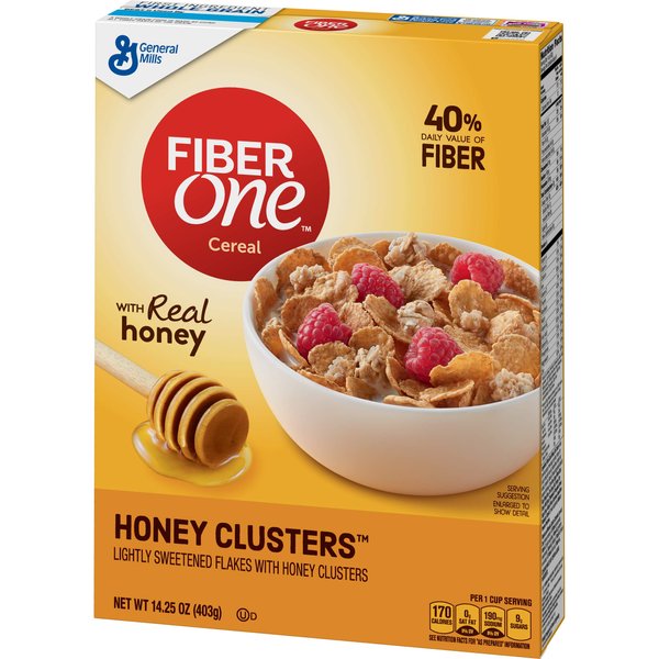 General Mills Cereals Fiber One Cereal, Strawberries and Vanilla Clusters, 13.2 oz
