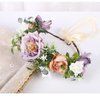 Vivivalue Floral Crown Bridal Floral Headband Hair Wreath Flower Headpiece Halo Wedding Party Photos Lavander