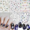 Alien Nail Art Stickers, Astronaut Earth Moon Star UFO Rocket Eyes Nail Sticker Holographic 3D Self-Adhesive Nail Art Decals Design, Nail Decal Supplies for Women Girls Manicure Charms Decorations