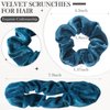 Bememo 28 Pieces Velvet Scrunchies Hair Ties Elastics Scrunchy Bobbles Soft Hair Bands Ponytail Holder Hair Accessories Cute Colors Elastic Hair Bands Party Favors for Teens Women Girls(Dark)