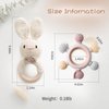 Wooden Baby Rattle Crochet Bunny and Ring Teether Set | Handmade Crochet Rattle Newborn Toy with Teether Ring | Animal Rattles for Boys and Girls | Baby Teether Toy