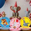 60Pcs Circu Party Paper Plates for Carnival Party Decoration 7in Circus Animal Dessert Plates Disposable Tableware Dinnerware Set for Baby Shower Kids Birthday Halloween Carnival Themed Party Supplies