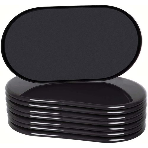 8 Pack Large Furniture Movers Sliders for Carpet, 9 1/2" x 5 3/4" Reusable Oval Furniture Moving Pads, Sliders for Moving Heavy Bed Sofa Fridge Couch Cabinet, Move Items Quickly and Easily (Black)