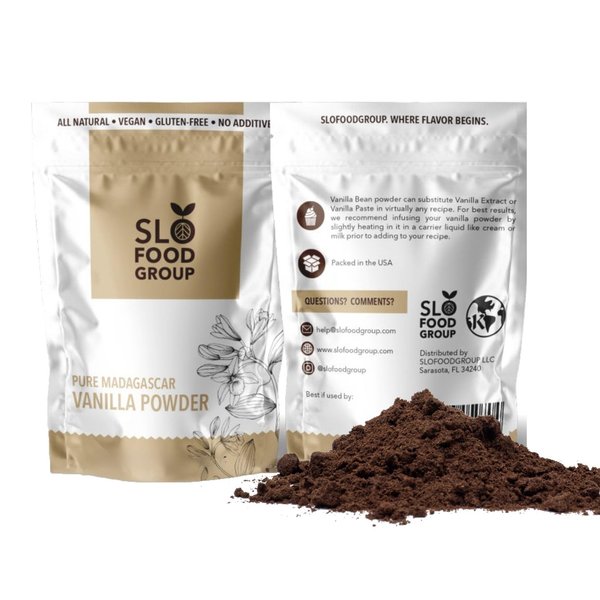 Slofoodgroup - Madagascar Vanilla Bean Powder - [ 2 oz.] - Made from Premium Whole Ground Grade A Vanilla Beans from Madagascar - For Cooking, Baking, and Ice Cream Desserts