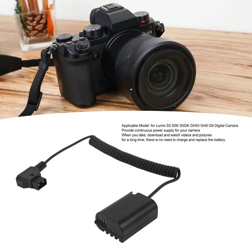 D Tap to DMW DCC17 Dummy Battery Coiled Cable,Safe Protection Chip,Continuous Power Supply Solution,DMW BLK22 Battery Adapter,for S5 S5K S5GK GH5II GH6 G9 Digital Camera, d tap to dmw dcc17 dummy
