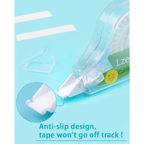 Lzerking Correct Correction Tape,White,32-Count,Transparent Dispenser Shows How Much Tape is Remaining
