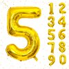 40 Inch Gold Number Balloons, Helium Mylar Foil Number Balloons for Birthday, Number 5 Balloon for 5st Birthday Decorations for Kids, Anniversary Party Decorations Supplies