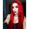 xiweiya Bright Red Lace Wigs for Women13*4 Lace Front Red Wigs Long Straight Red Wigs Synthetic Heat Resistant Fiber Natural Straight Hair Wig Ombre Red Lace Wigs180% Density 26 Inch