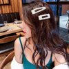 Numblartd 2Pcs Women Artificial Pearl Alloy Barrettes Hairgrip BB Hair Clips Pins - Fashion Simple Sweet Side Clamp Hairpin Hair Accessories for Wedding Bridal (Drop - Gold)