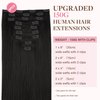 GOO GOO Clip in Hair Extensions Real Human Hair, 14inch 150g 9Pcs, 1B Natural black, Remy Human Hair Extensions Clip ins for Women, Natural Human Hair