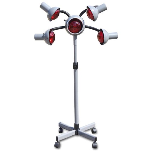 5 Heads Red Light Hair Dryer Stand Salon Heat Lamp Hair Dryer Stand with Rolling Base, for Hair Salon Hairdressing Drying Perming Processor